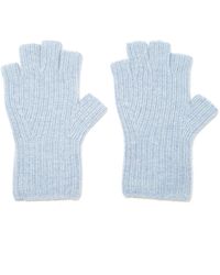 Khaite Beatrix Fingerless Cashmere Gloves - Blue