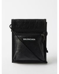 Balenciaga エクスプローラー レザークロスボディバッグ - ブラック
