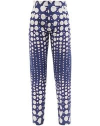 Charles Jeffrey - Graphic Polka-dot Print Slim-leg Linen Trousers - Lyst