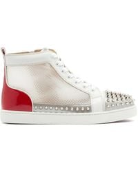 Christian Louboutin Bip Bip Glitter High-top Sneakers in Pink