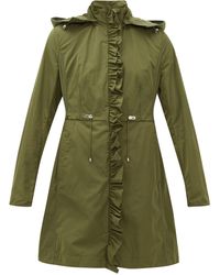 Moncler Veste en tissu imperméable à capuche Outremer - Vert