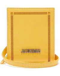 Jacquemus Gadjo Cut-out Leather Necklace Bag - Yellow