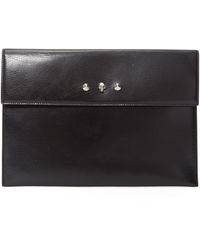 Alexander McQueen Pochette en cuir façon enveloppe Skull - Noir