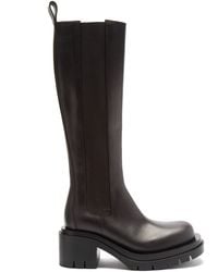 Bottega Veneta - Lug-sole Chunky Knee-high Leather Boots - Lyst