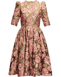 Dolce & Gabbana Metallic Rose-jacquard Dress