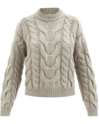 Brunello Cucinelli Cable-knit Cashmere Jumper - Grey