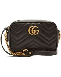 Gucci GG Marmont Mini Quilted-leather Cross-body Bag - Black