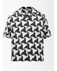 Bottega Veneta - Short-sleeved Wavy Triangle-print Nylon Shirt - Lyst