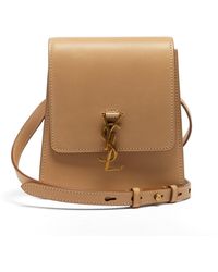 kaia baby leather saddle crossbody bolsa