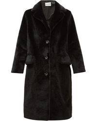 Stand Studio Theresa Single-breasted Faux-fur Coat - Black