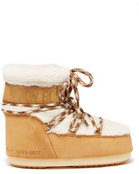 Moon Boot Icon Suede And Shearling Snow Boots - Multicolour