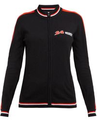 Bella Freud 24 Heures Intarsia Cashmere Zip-through Sweater - Black