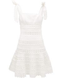 Zimmermann Kirra Tie Shoulder Mini Dress - White