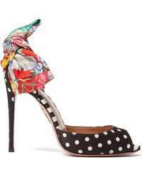 Aquazzura X Racil Versailles 105 Printed Peep-toe Court Shoes - Multicolour