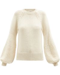 Chloé Balloon-sleeve Wool-blend Sweater - White
