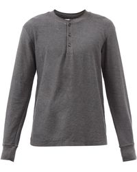Citizens of Humanity Terry Cotton-blend Jersey Henley Shirt - Gray
