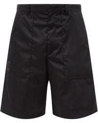 Prada Triangle Logo-plaque Re-nylon Cargo Shorts - Black