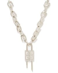 Givenchy Padlock Chain-link Necklace - Metallic