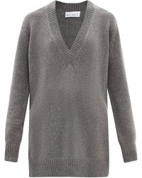Raey Responsible-cashmere Deep V-neck Sweater - Gray