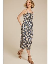 maurices - Bare Printed Smocked Midi Dress - Lyst