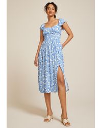 maurices - Band Of The Free Floral Flutter Sleeve Midi Dress - Lyst
