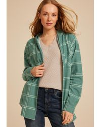 maurices - Vintage Plaid Hooded Shacket - Lyst