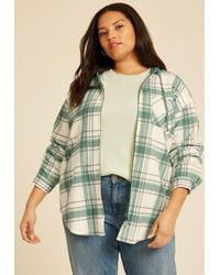 maurices - Plus Size Vintage Plaid Hooded Shacket - Lyst