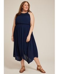 maurices - Bare Crochet Halter Neck Midi Dress - Lyst