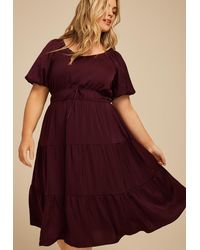 maurices - Plus Size Tiered Tunnel Waist Midi Dress - Lyst