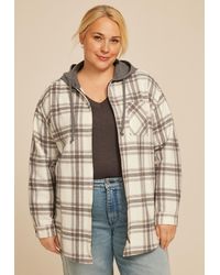 maurices - Plus Size Vintage Plaid Hooded Shacket - Lyst