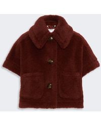 Max Mara - Alpaca And Wool Teddy Fabric Boxy Cape - Lyst