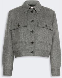 Max Mara - Cropped Wool Blend Jacket - Lyst