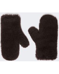 Max Mara - Alpaca And Wool Teddy Fabric Mittens - Lyst