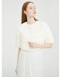 Max Mara Manteau en vison - Blanc