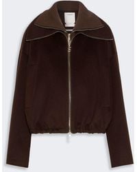 Max Mara - Pure Wool Bomber Jacket With Removable Bib - Lyst
