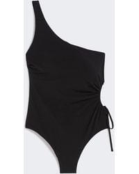 Max Mara - Bañador De Un Solo Hombro De Punto Brillante - Lyst