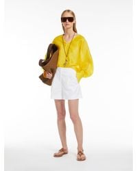 Max Mara - Ramie Gauze And Lace Blouse - Lyst