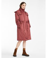 Max Mara Water Repellent Satin Parka - Red
