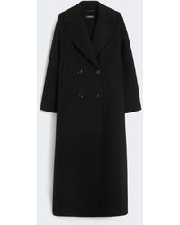 Max Mara - Long Wool Coat With Half-Belt Detail - Lyst