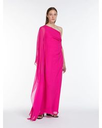 Max Mara - Washed Silk One-shoulder Dress - Lyst