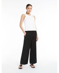 Max Mara - Wide-leg Linen And Cotton Trousers - Lyst
