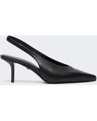 Max Mara - Nappa Leather Slingbacks - Lyst