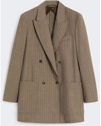 Max Mara - Oversized Pinstripe Woollen Cloth Blazer - Lyst
