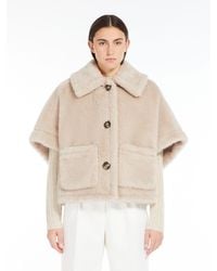 Max Mara - Alpaca And Wool Teddy Fabric Boxy Cape - Lyst