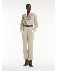 Max Mara - Stretch Cotton Workwear Jumpsuit - Lyst