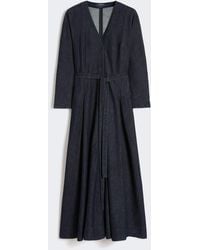 Max Mara - Vestido De Denim De Algodón Con Cinturón - Lyst