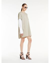 Max Mara - Cotton And Silk T-shirt Dress - Lyst