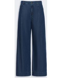 Max Mara - Cotton Denim Wide-Leg Jeans - Lyst