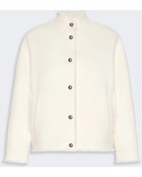 Max Mara - Double Jersey Wool Bomber Jacket - Lyst