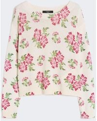 Max Mara - Floral Printed Cotton Jumper - Lyst